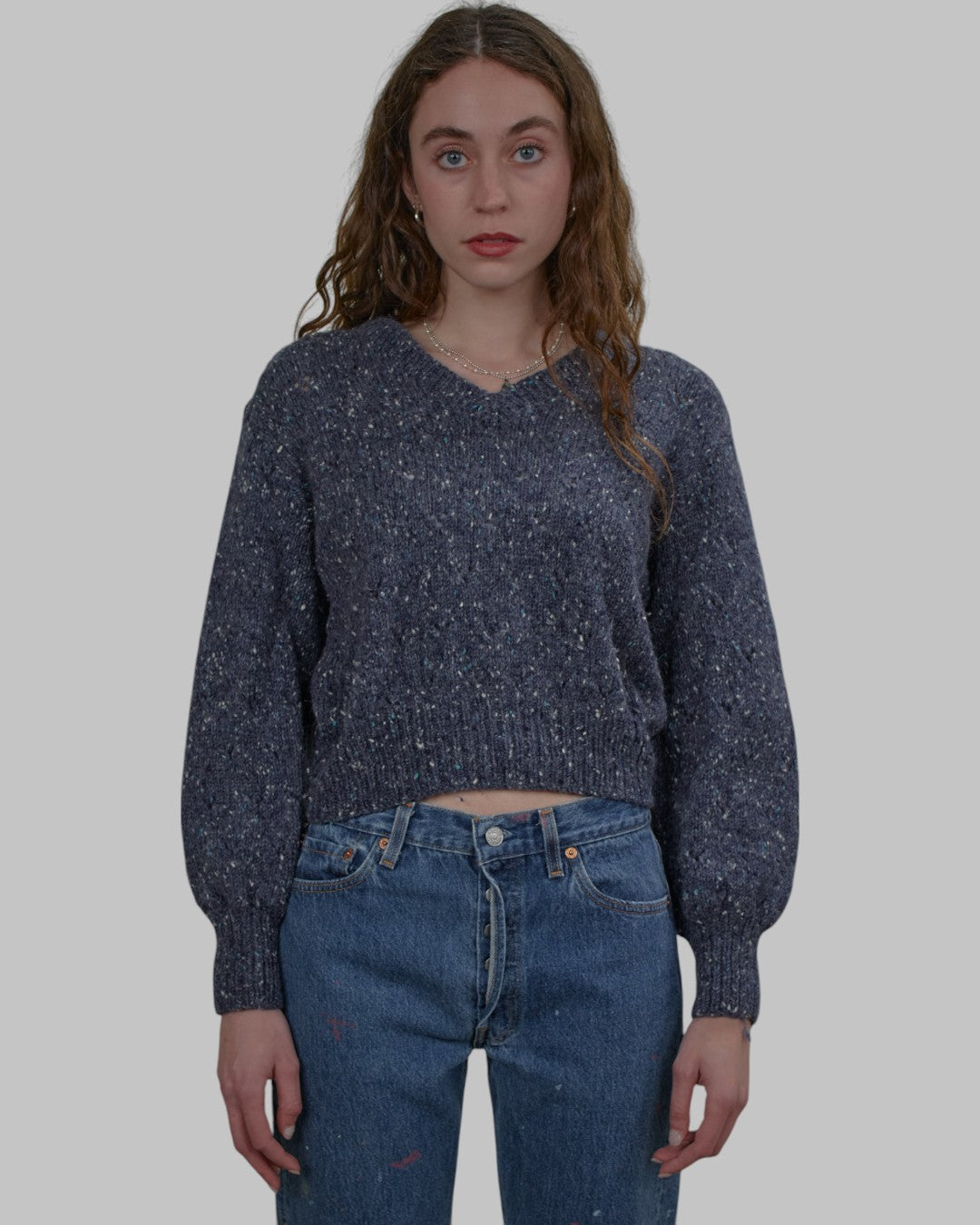 (S) 80s Cropped Sweater