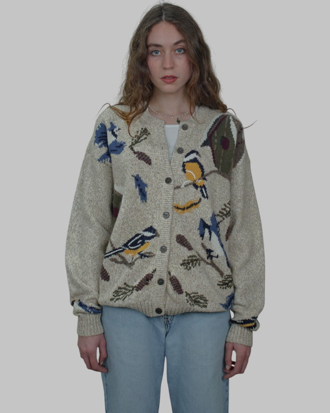 (L) 90s Bird Cardigan