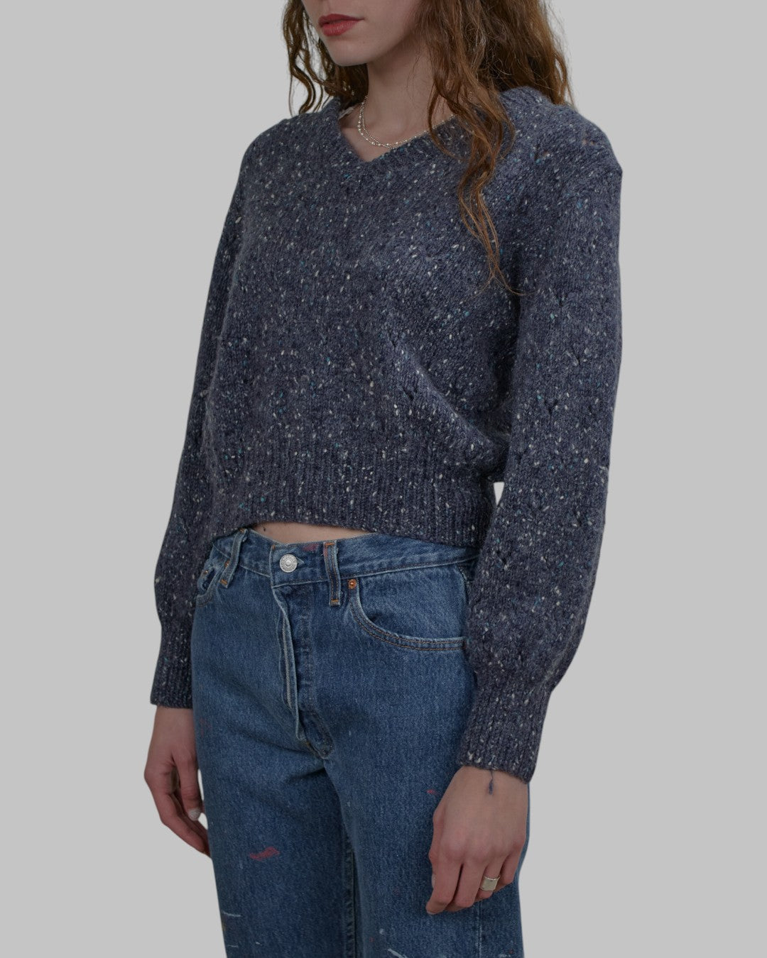 (S) 80s Cropped Sweater