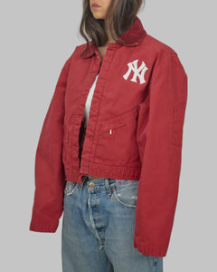 (L/XL) 90s New York Yankees Cropped Work Jacket