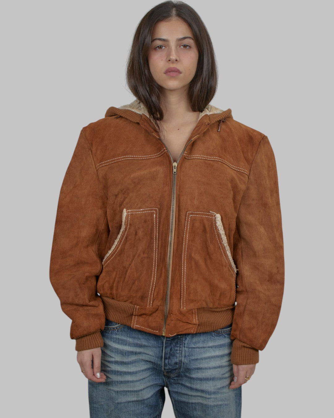 (S/M) 80s Suede Jacket