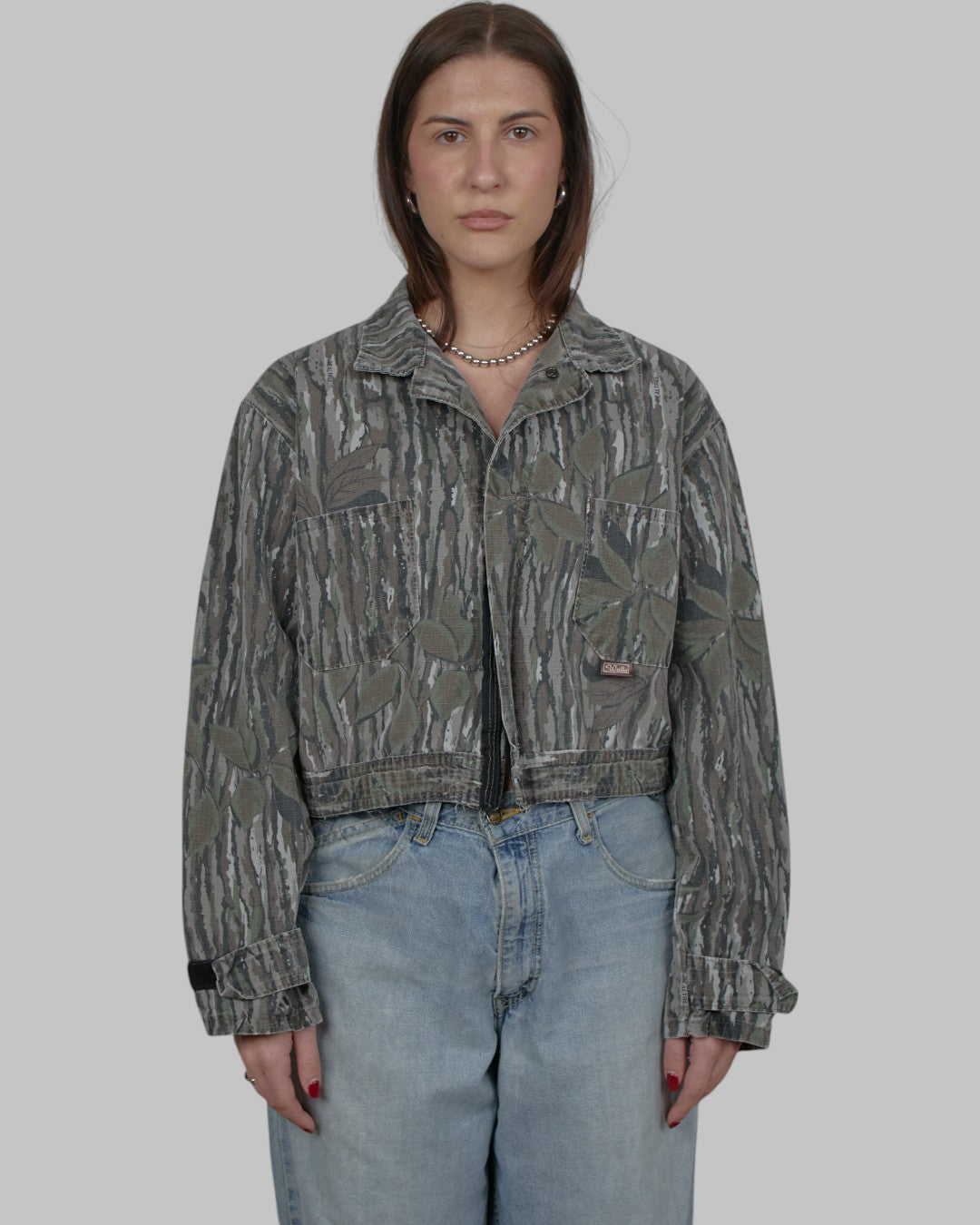 (S/M) 90s Cropped Camo Jacket