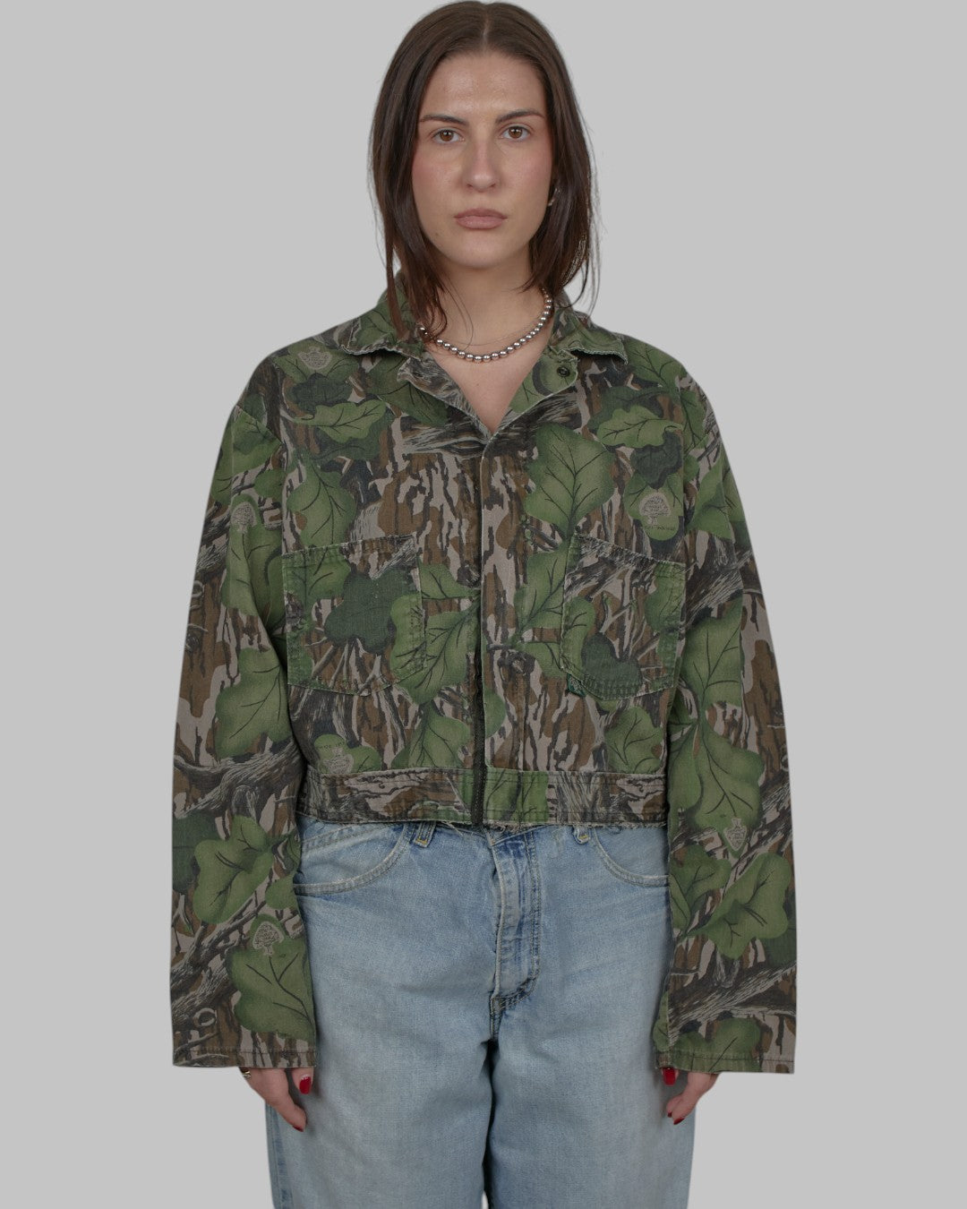 (M) 90s Cropped Camo Jacket
