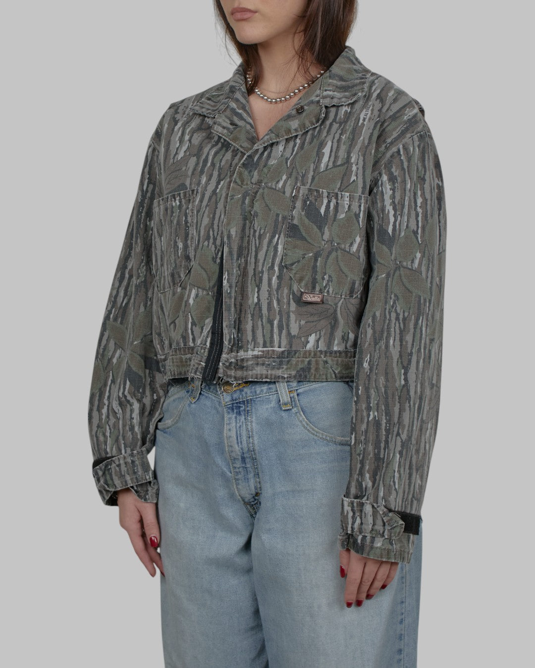 (S/M) 90s Cropped Camo Jacket