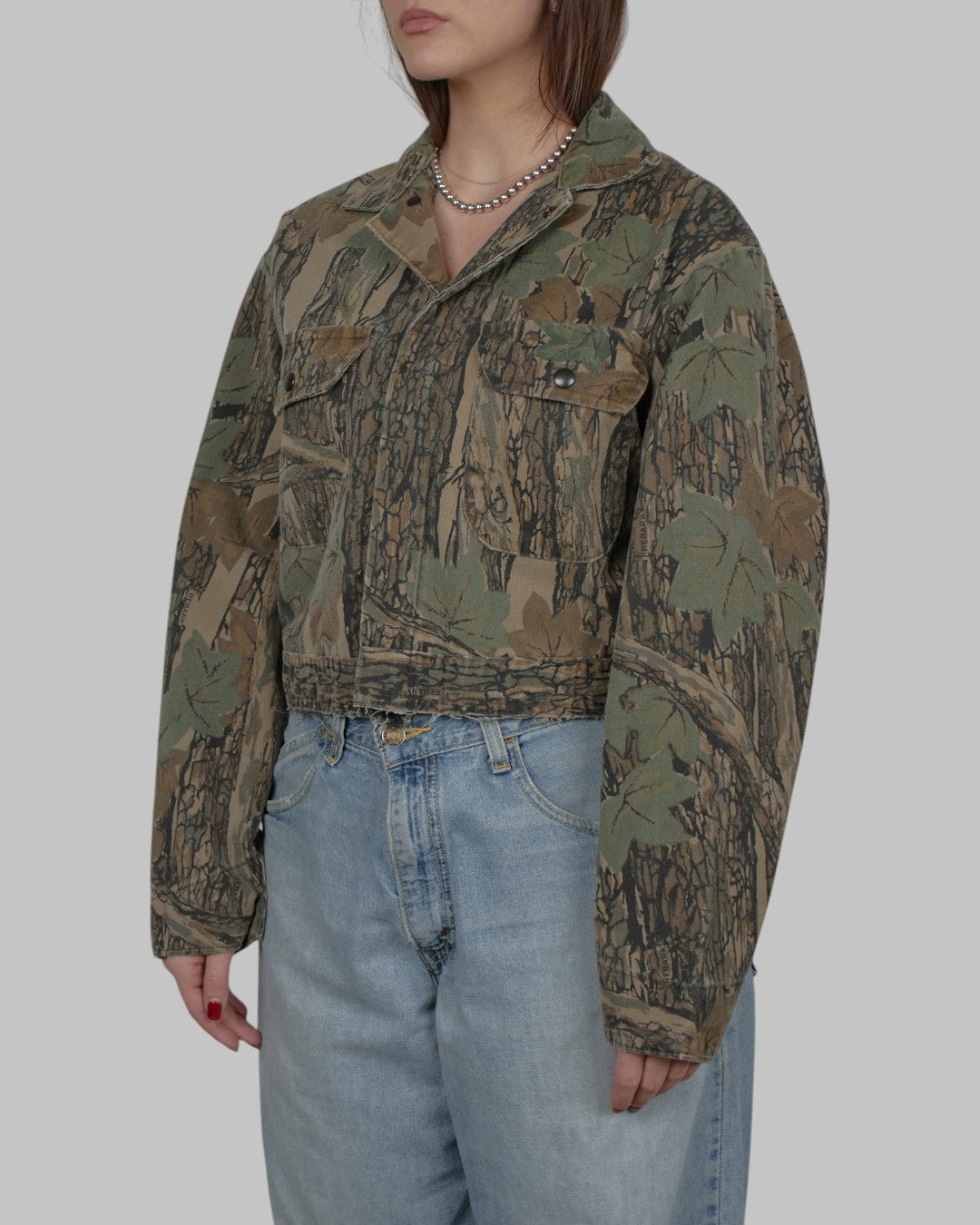 (M) 90s Cropped Camo Jacket