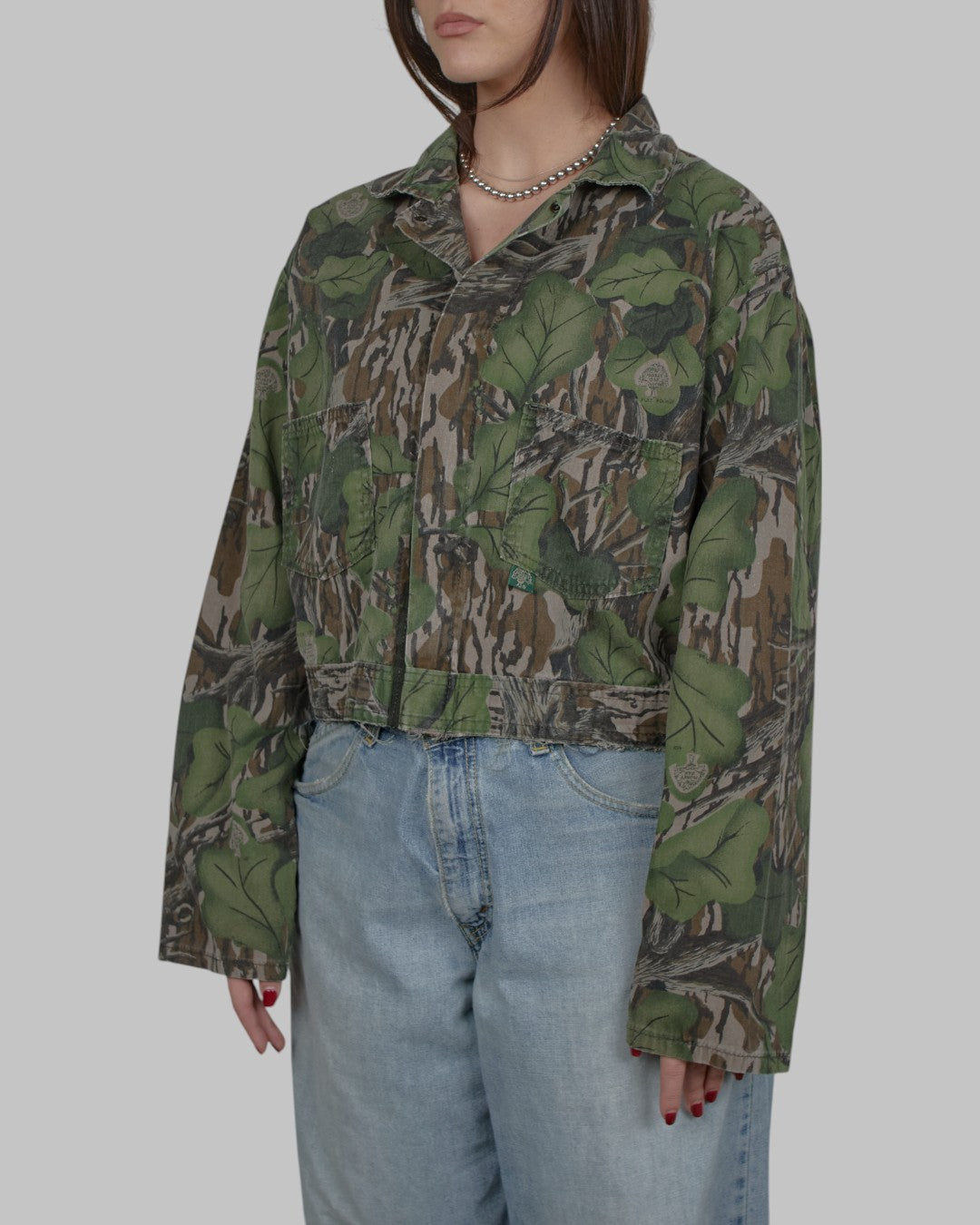 (M) 90s Cropped Camo Jacket