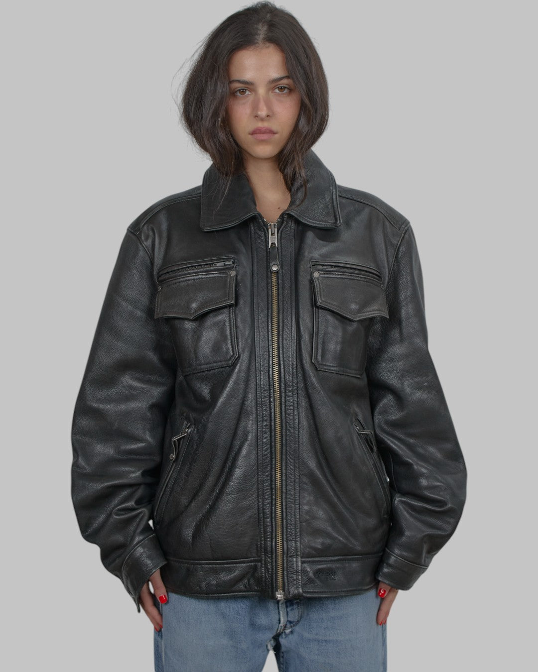 (XL) 90s Leather Jacket