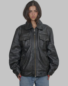 (XL) 90s Leather Jacket