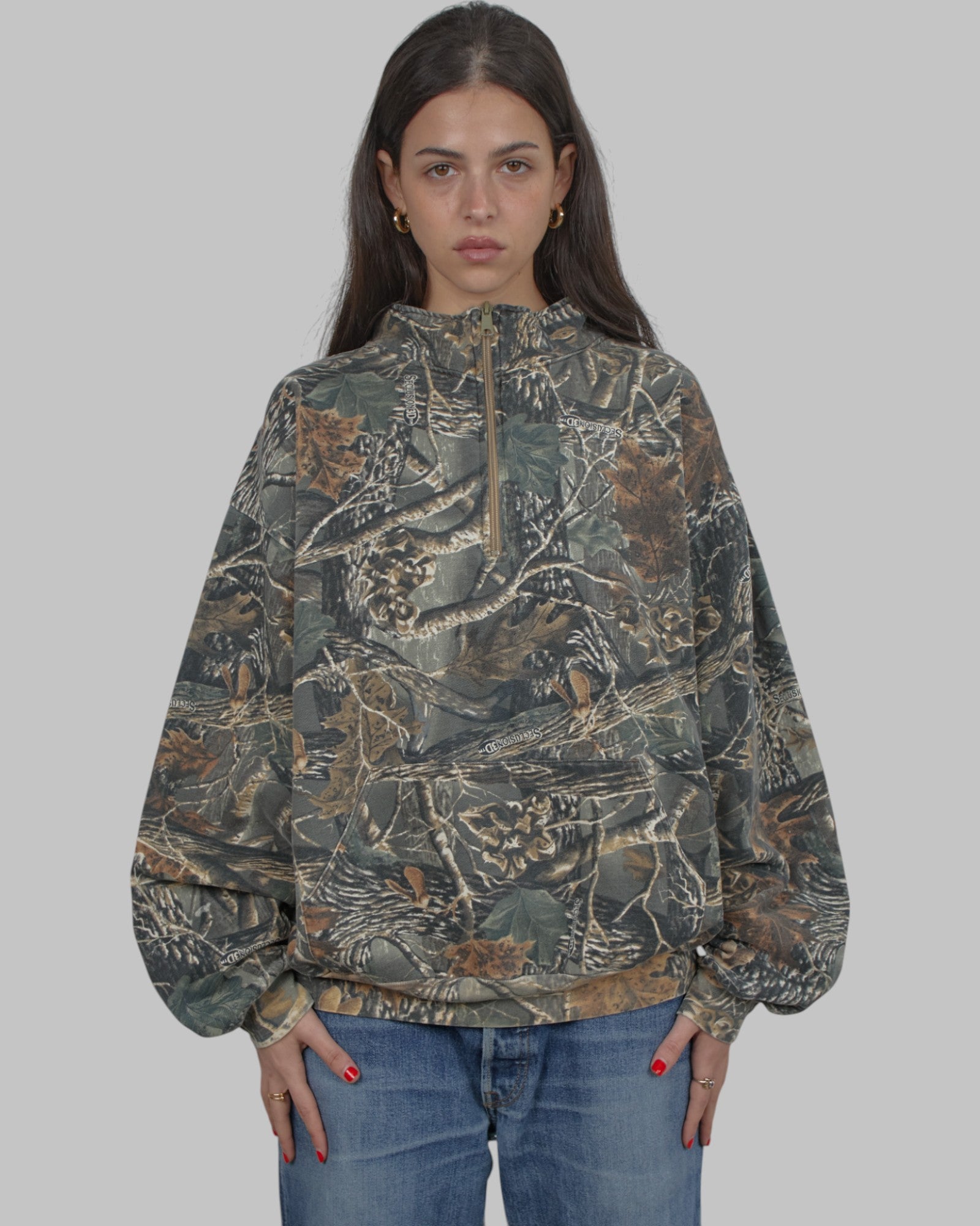 (XL/XXL) 00s Camo Quarterzip