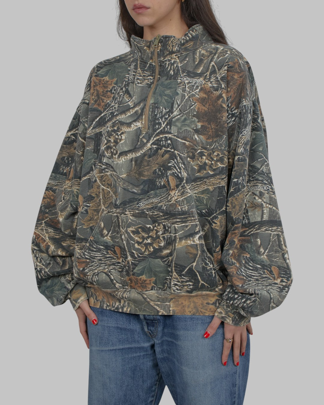 (XL/XXL) 00s Camo Quarterzip